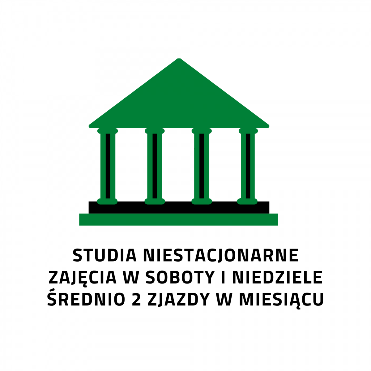 studia niestacjonarne, zajęcia w soboty i niedziel, średnio 2 zjazdy w miesiącu